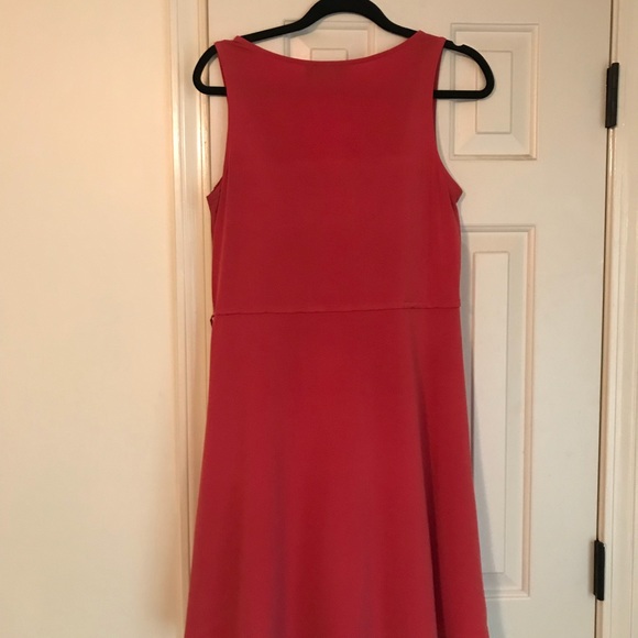 Beautiful Dark Coral Dress with Layered Skirt - Picture 4 of 7